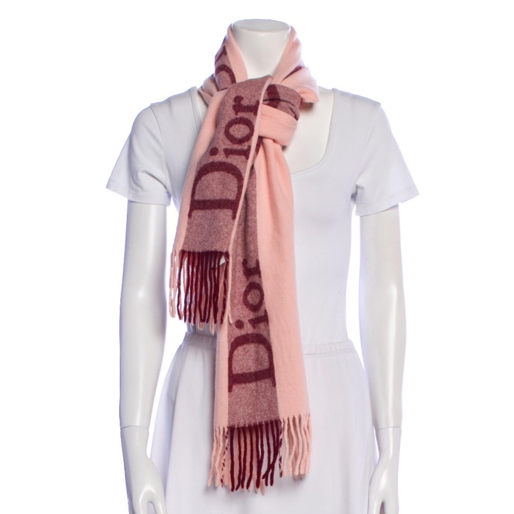 NWT Christian Dior scarf, logo with pink and mauve/purple